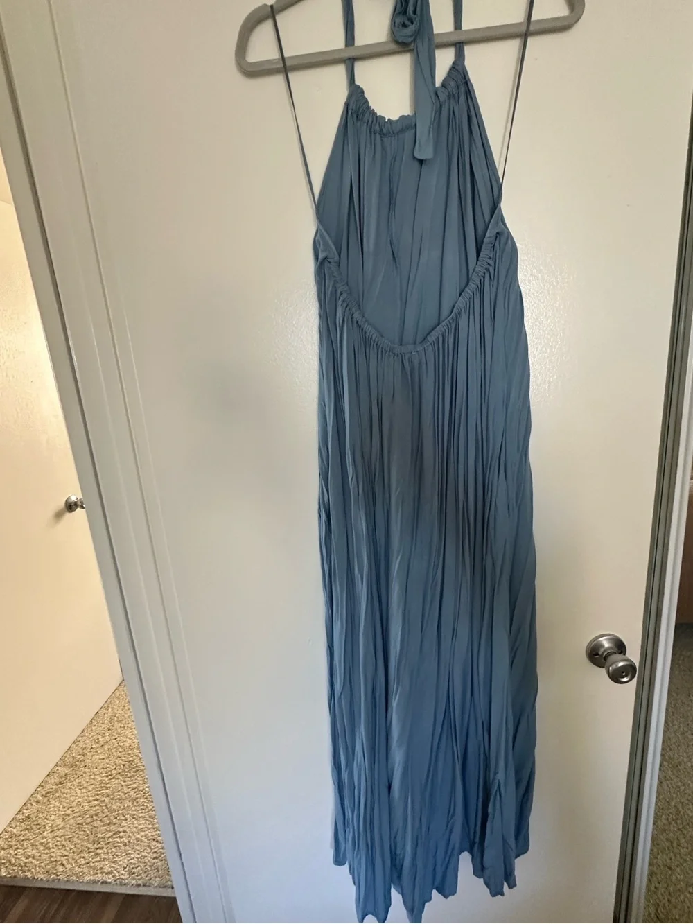 Elan Light Blue Halter Maxi Dress - Size M - Picture 9 of 12